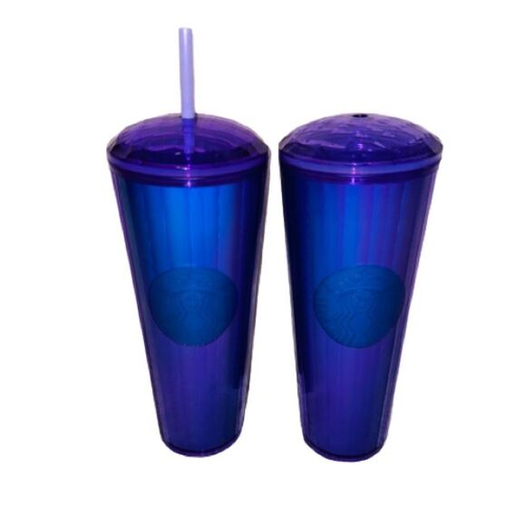 Starbucks Periwinkle Kaleidoscope Cold Cup (24 oz) Set of 2 - Picture 1 of 5